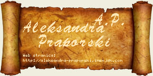 Aleksandra Praporski vizit kartica